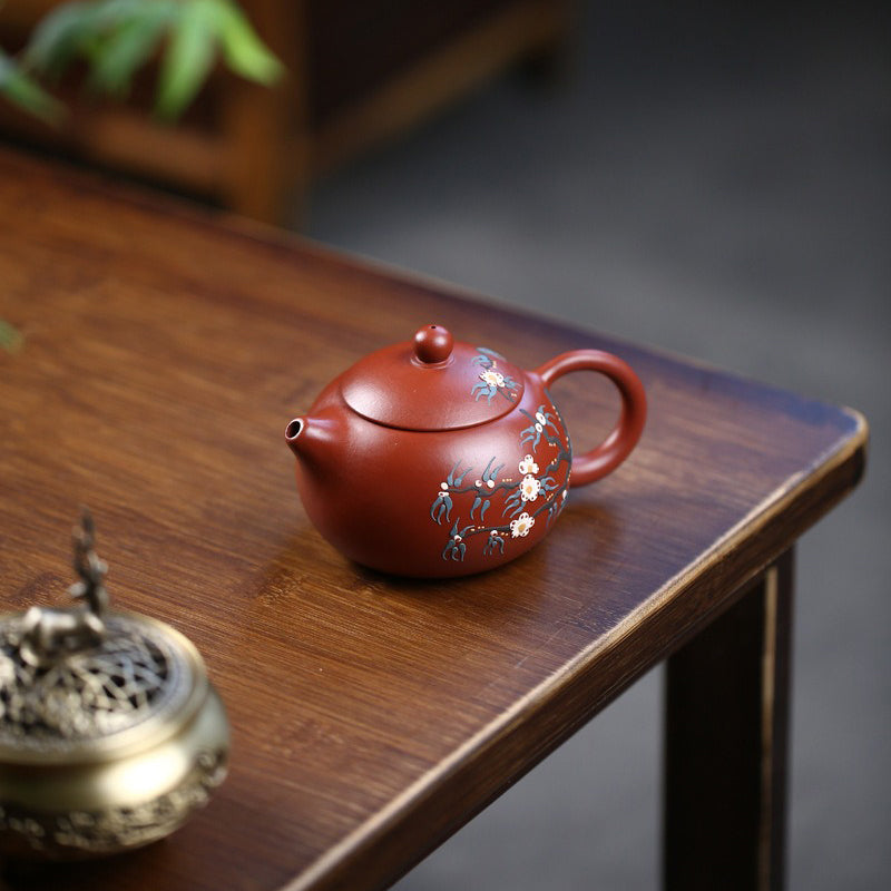 Purple Clay Painted Peach Blossom Teapot