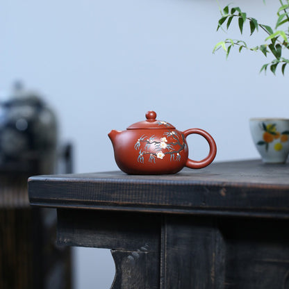 Purple Clay Painted Peach Blossom Teapot