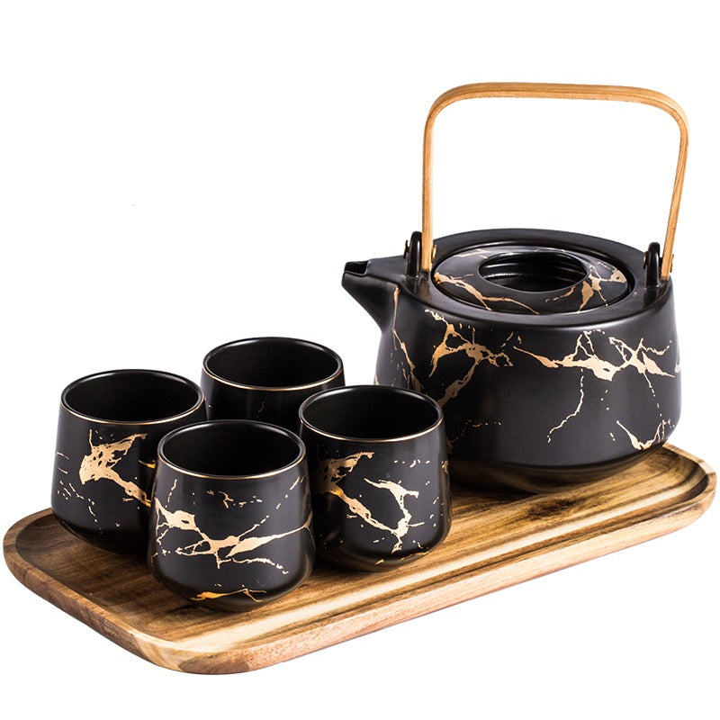 Stone Stripes Modern Tea Set