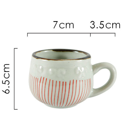 (Set of Two) Japanese Tea Cup With Handle And Saucer