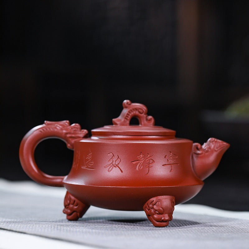 Raw Iron Antique Dragon Teapot