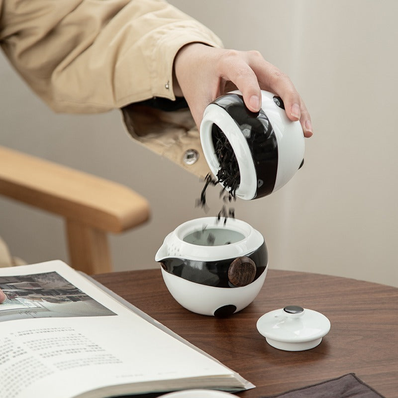 Panda Travel Tea Set With Tea Caddy