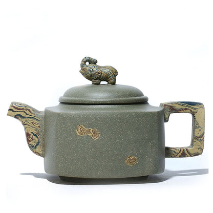 Yixing Green Clay Elephant Teapot