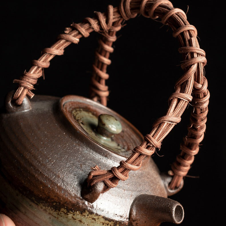 Japanese Chai Kiln Bamboo Handle Teapot