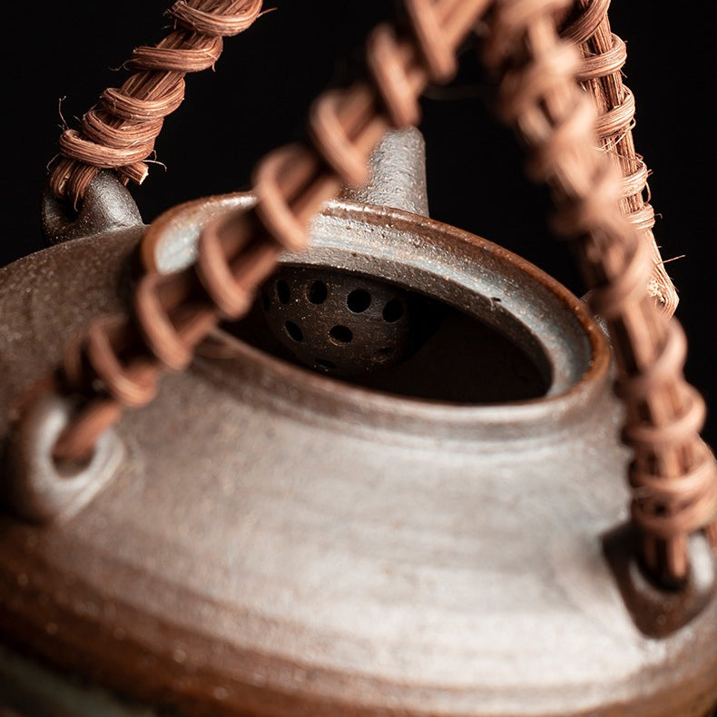 Japanese Chai Kiln Bamboo Handle Teapot