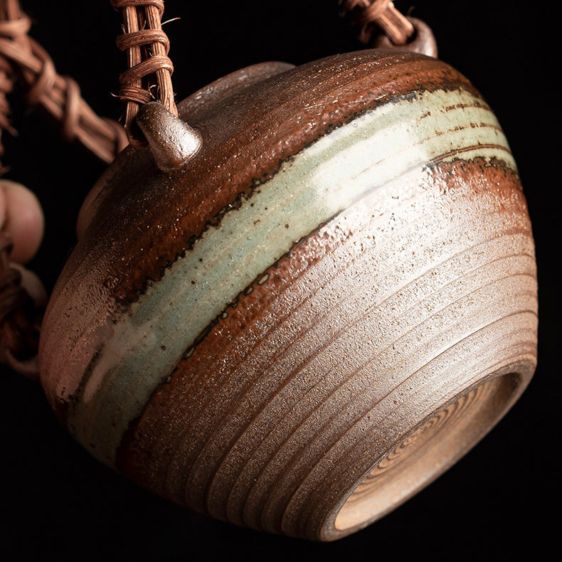 Japanese Chai Kiln Bamboo Handle Teapot