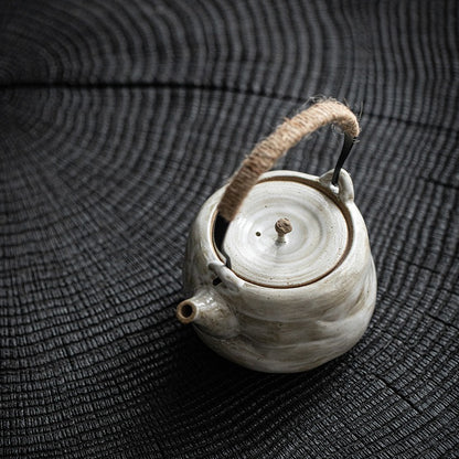 Japanese Handmade Coarse Pottery Teapot