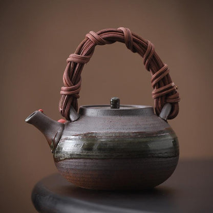 Japanese Handmade Rattan Weaving Teapot