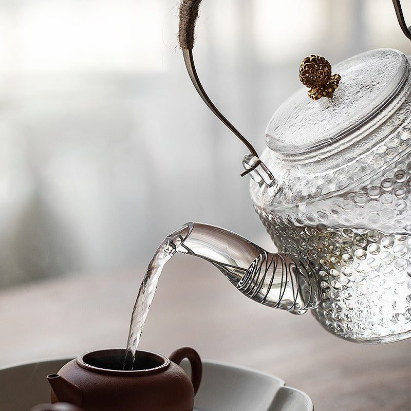 Glass Teapot With Tea Infuser, Heat Resistant Thicken Glass Tea