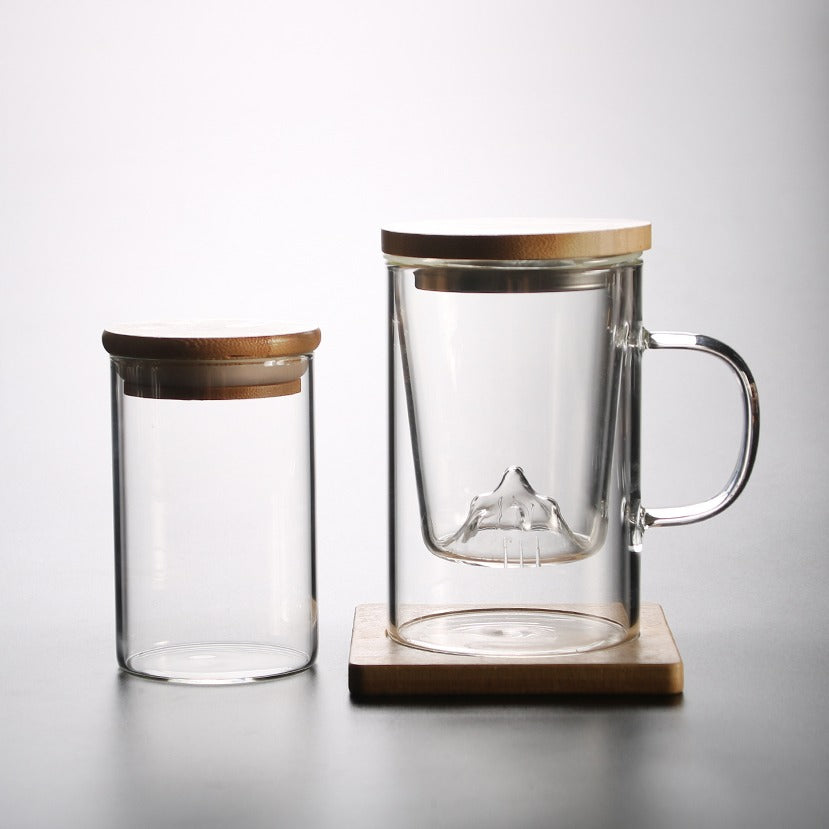 Glass Tea Cup With Mountain Infuser