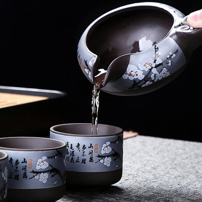 Purple Clay Winter Plum Automatic Tea Set