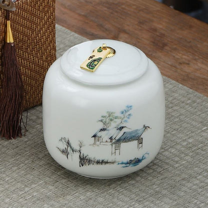 Porcelain Tea Caddies Set With Gift Bag