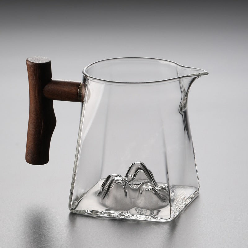 Mountain Glass Fair Cup With Wooden Handle