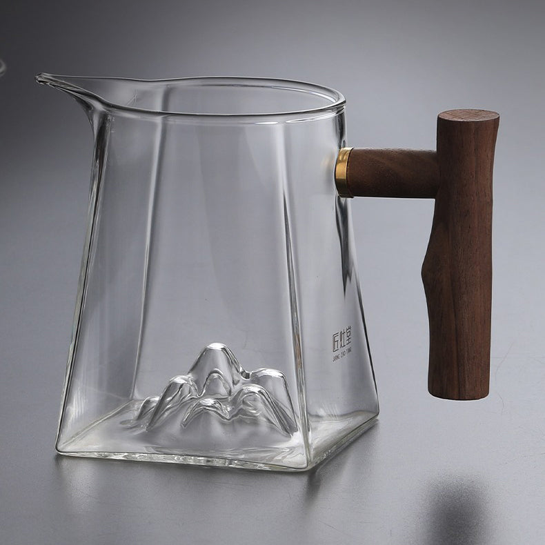 Mountain Glass Fair Cup With Wooden Handle