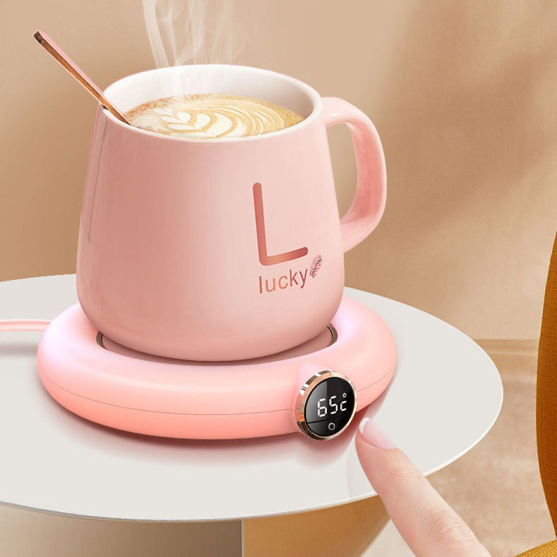 Pink Coffee Mug Warmer, Smart Coffee Cup Warmer for Desk Auto Shut