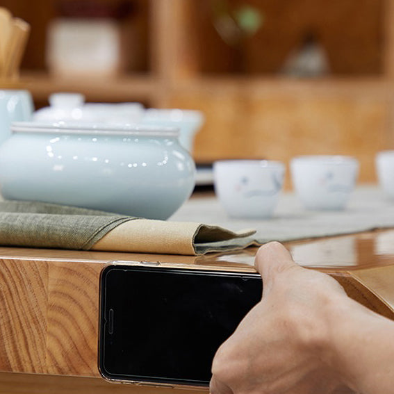 Simple Modern Pine Wood Chinese Tea Table