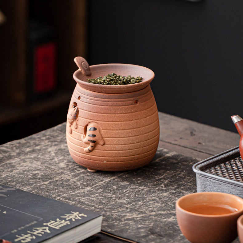 Cute Cat Coarse Pottery Tea Leaves Stove