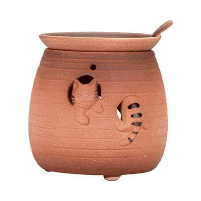 Cute Cat Coarse Pottery Tea Leaves Stove