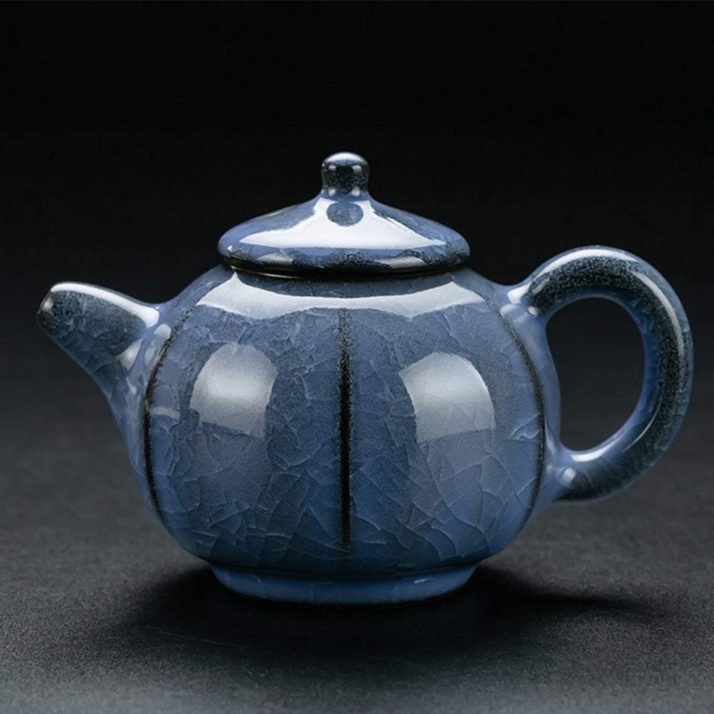 Ice Crack Blue Ceramic Tea Set