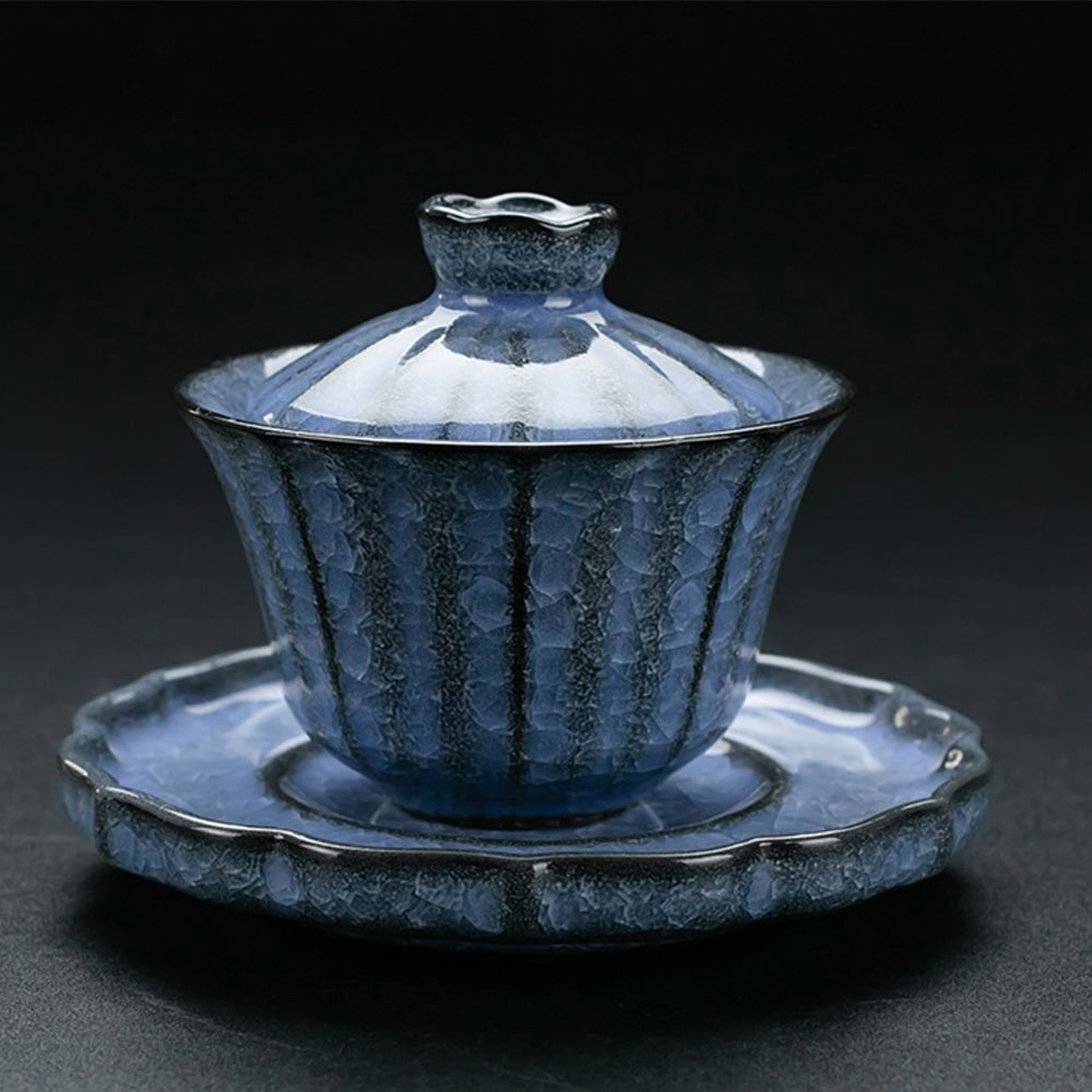 Ice Crack Blue Ceramic Tea Set