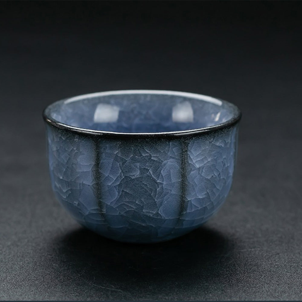 Ice Crack Blue Ceramic Tea Set