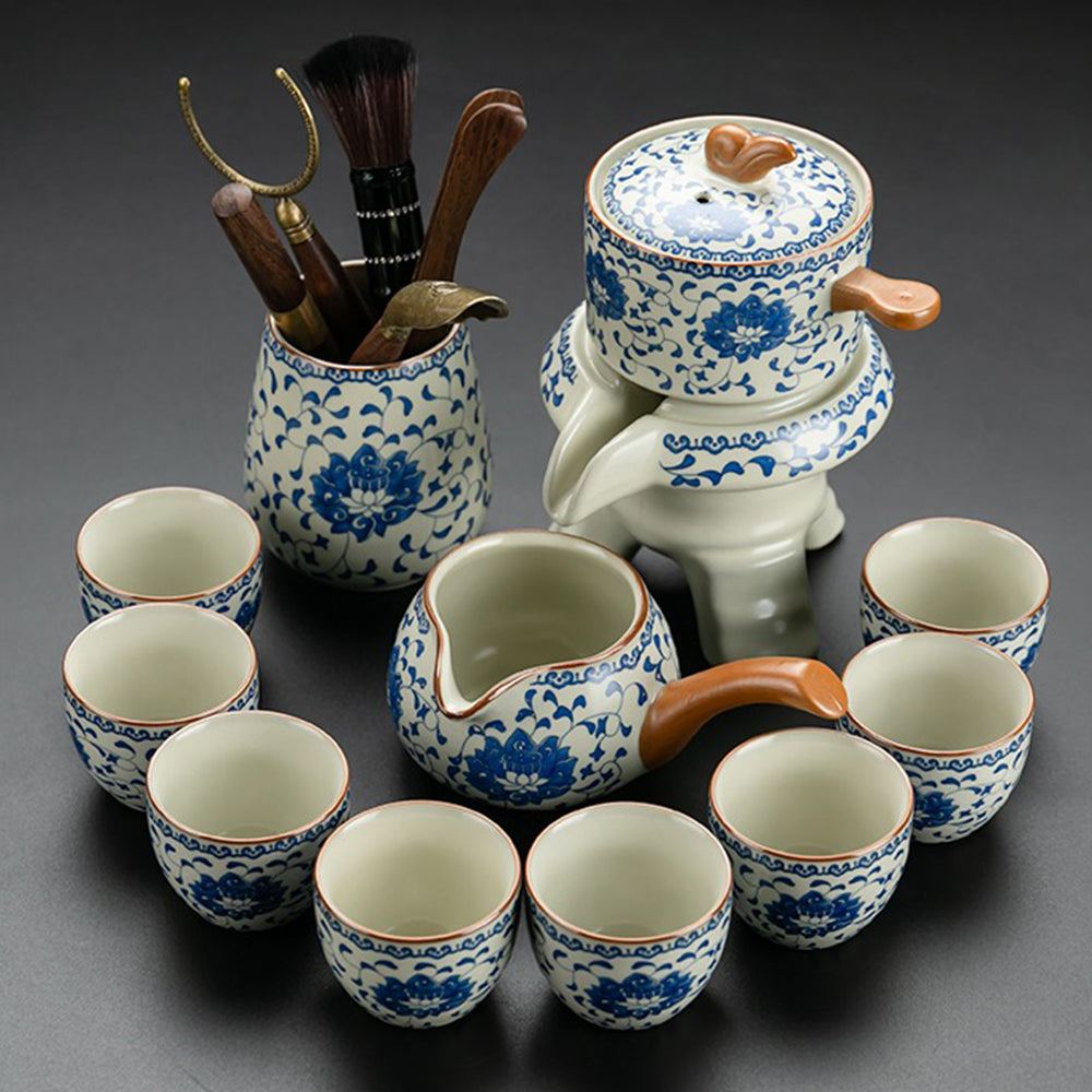 Blue And White Porcelain Automatic Tea Set
