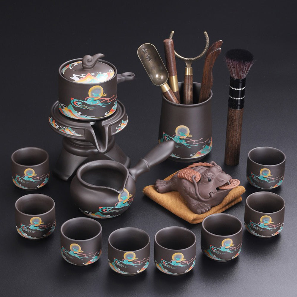 Purple Clay Deers Automatic Tea Set