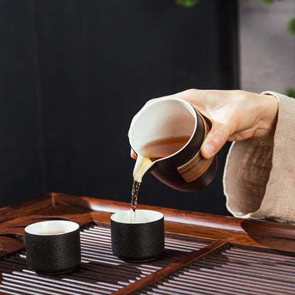 Japanese Black Pottery Kung Fu Tea Set