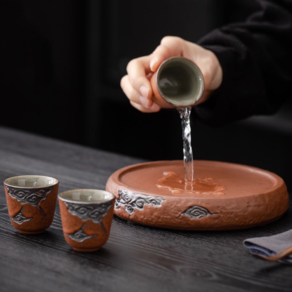 Japanese Auspicious Clouds Pottery Tea Set