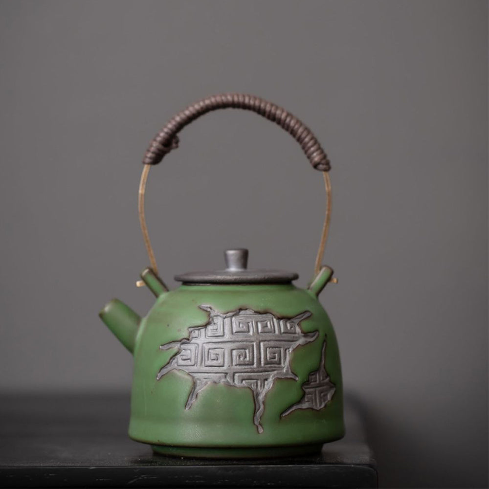 Japanese Green Pottery Tea Set