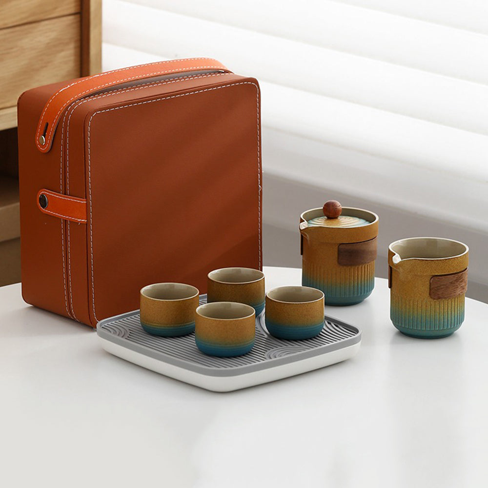 Kukama Travel Tea Set With Leather Bag