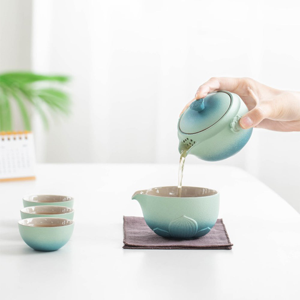 Shiboridashi Lotus Travel Tea Set