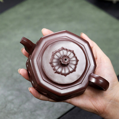 Landscape Purple Clay Octagonal Teapot