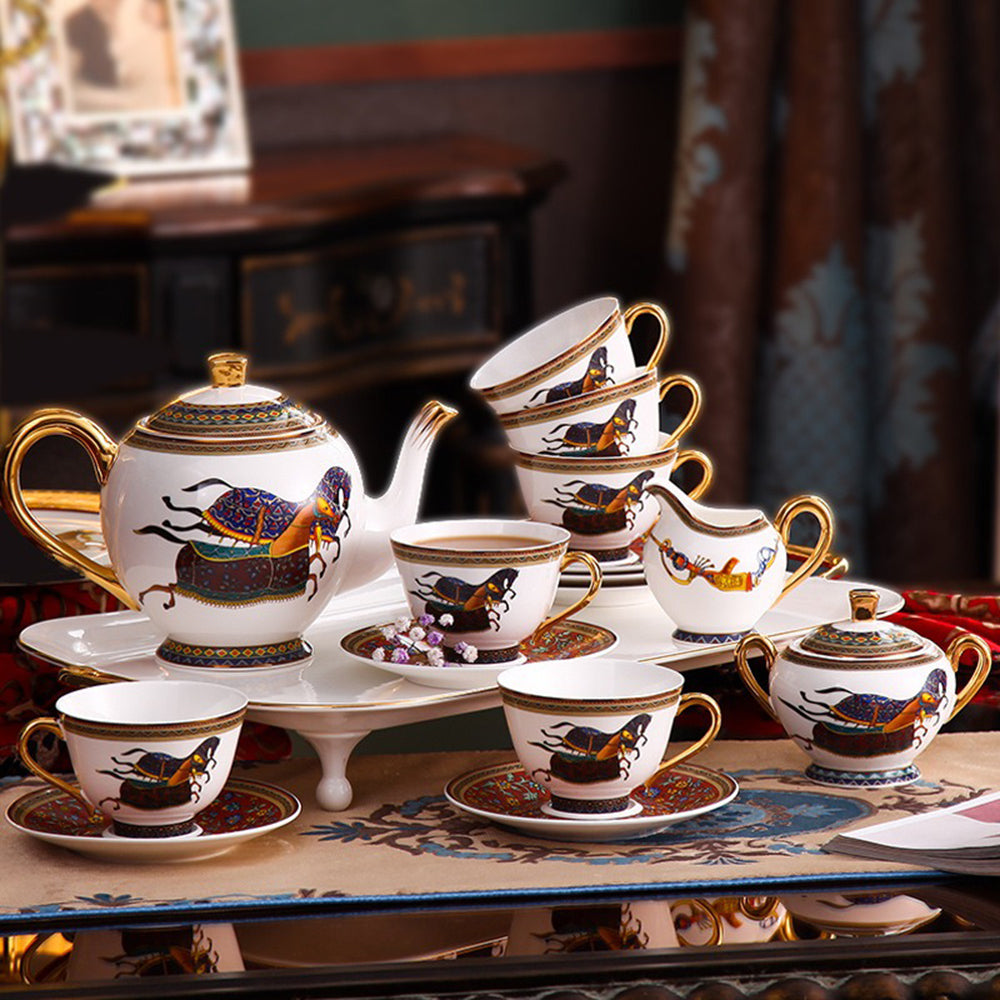 British Bone China Horse Tea Set