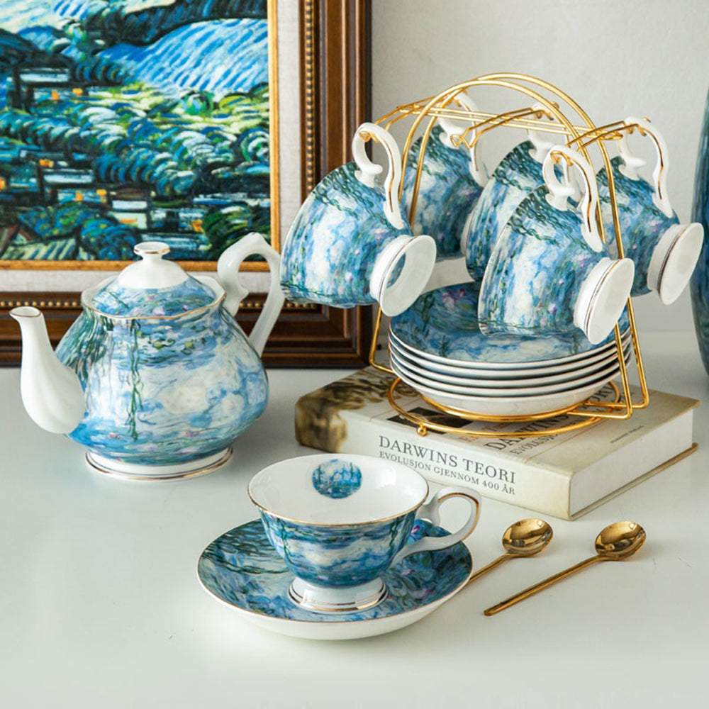 Monet Water Lily Bone China Tea Set