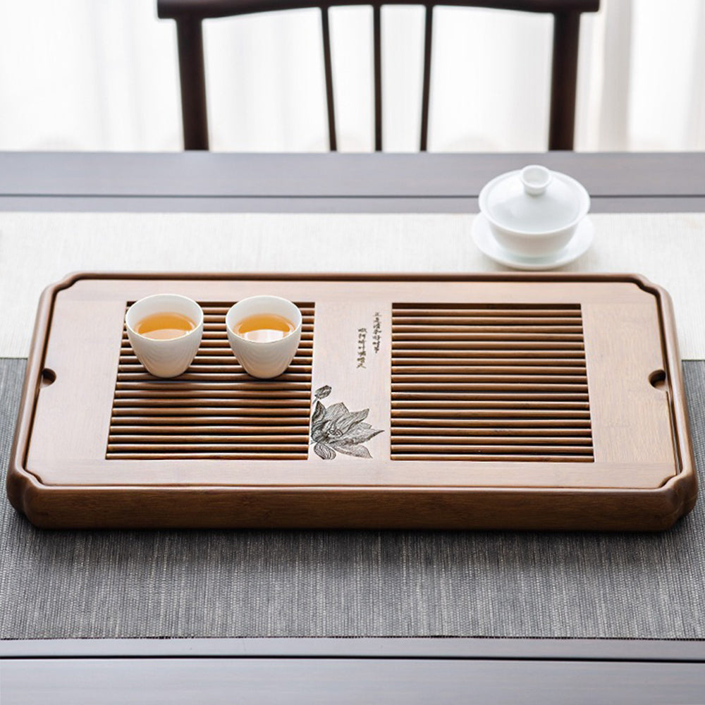 Heavy Bamboo Lotus Tea Tray