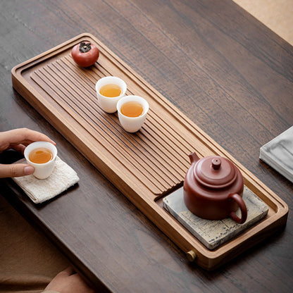 Walnut Tea Tray With Stone Painting