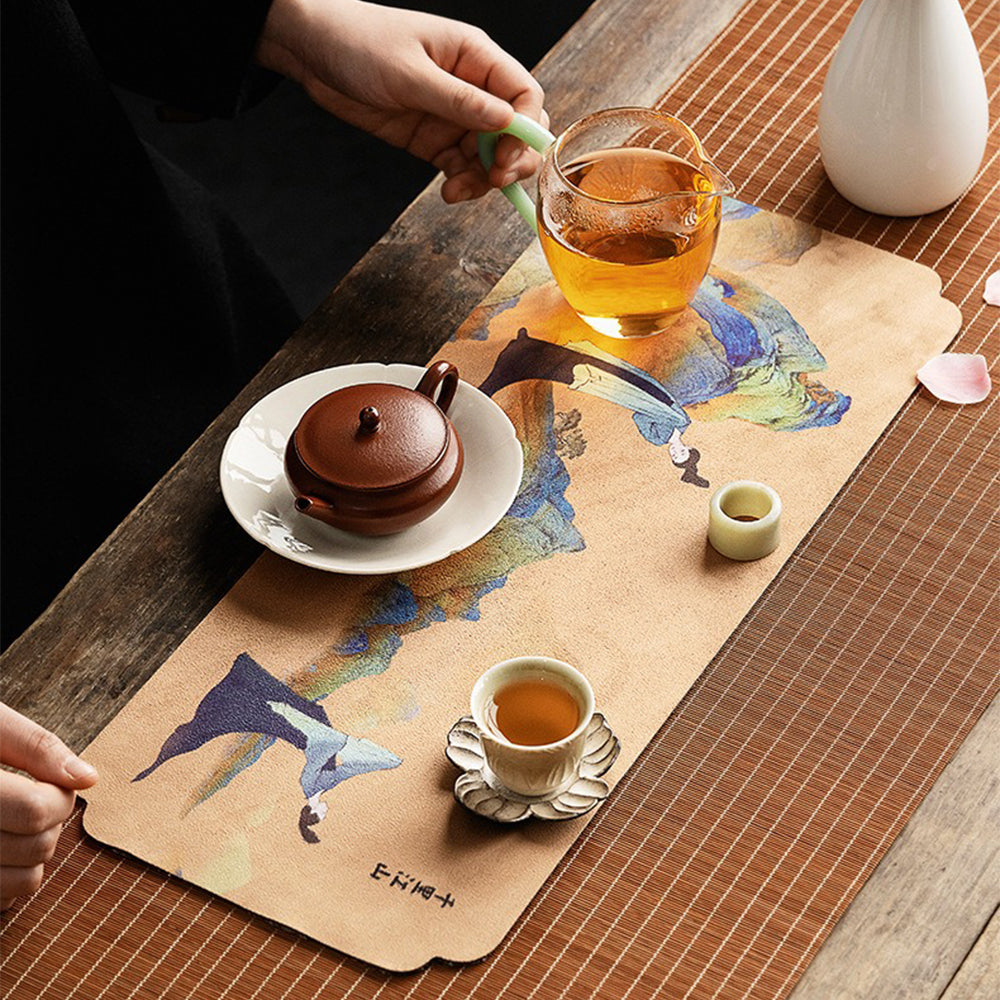 Rivers and Mountains Suede Tea Table Mat