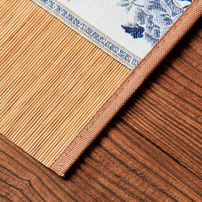 Floral Embroidery Bamboo Tea Mat