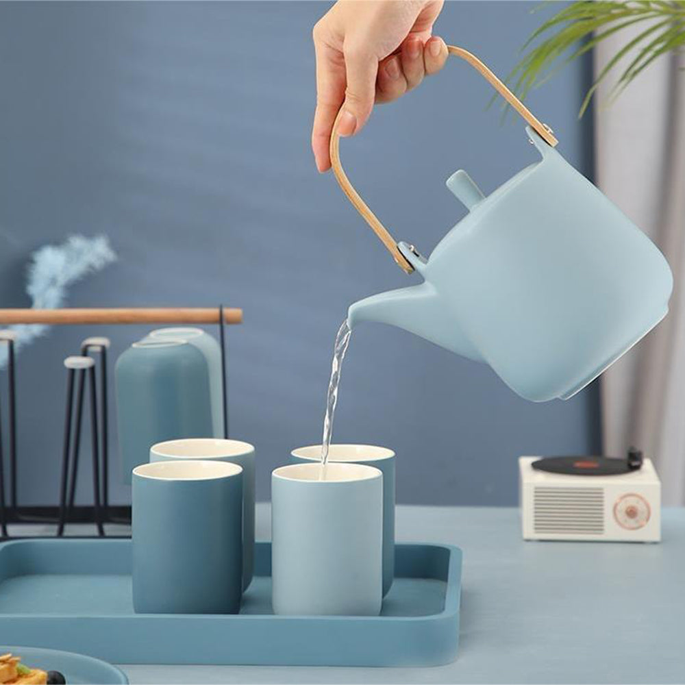 Morandi Haze Blue Modern Tea Set