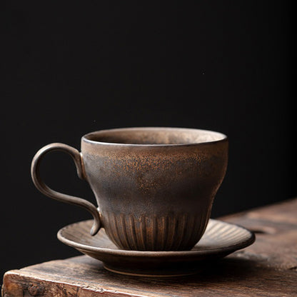 Japanese Bizen-yaki Tea Cup With Saucer