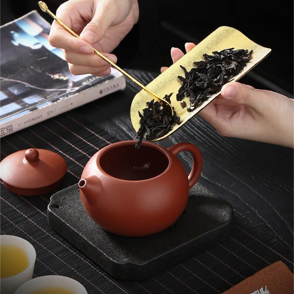 Alloy Lotus Cha He With Spoon