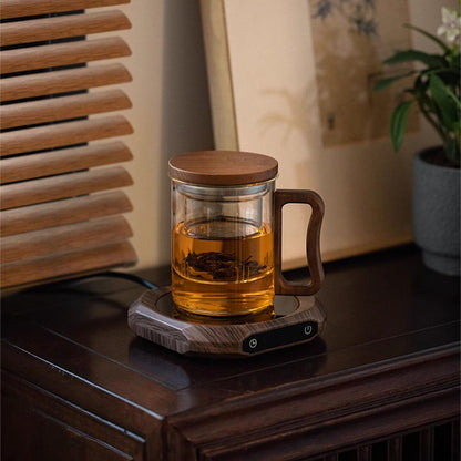 Portable Walnut Electronic Teapot Warmer