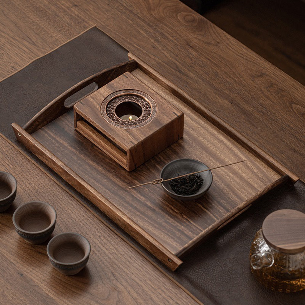 Walnut Wood Candle Teapot Warmer