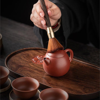 Ebony &amp; Copper Tea Utensils Set With Coaster