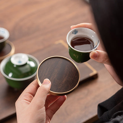 Ebony Tea Utensils Set With Coaster