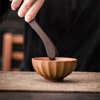 Ebony Persimmon Tree Stump Tea Utensils Set