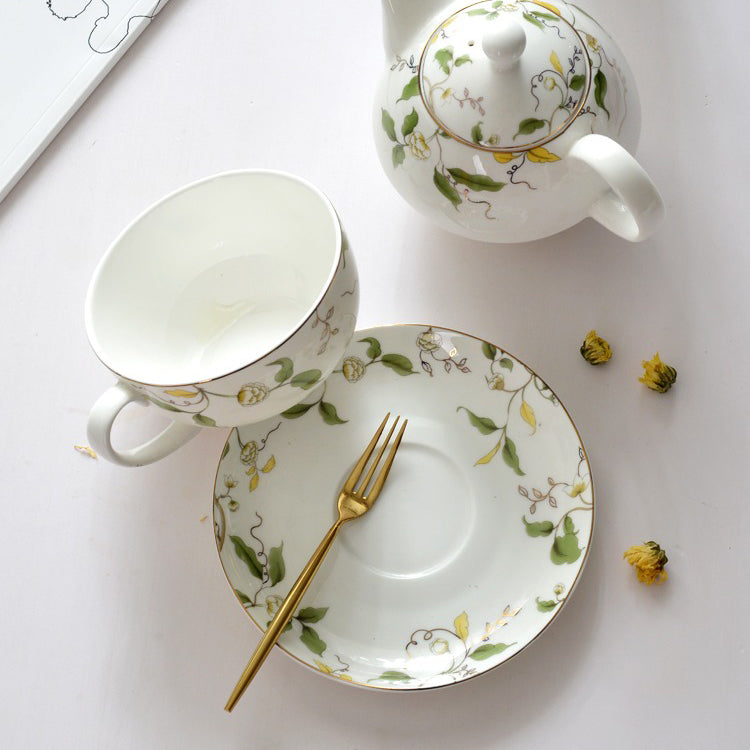 Floral Leaf Bone China Tea For One Set – Umi Tea Sets