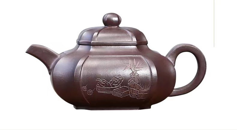 Authentic Yixing Purple Clay Square Teapot