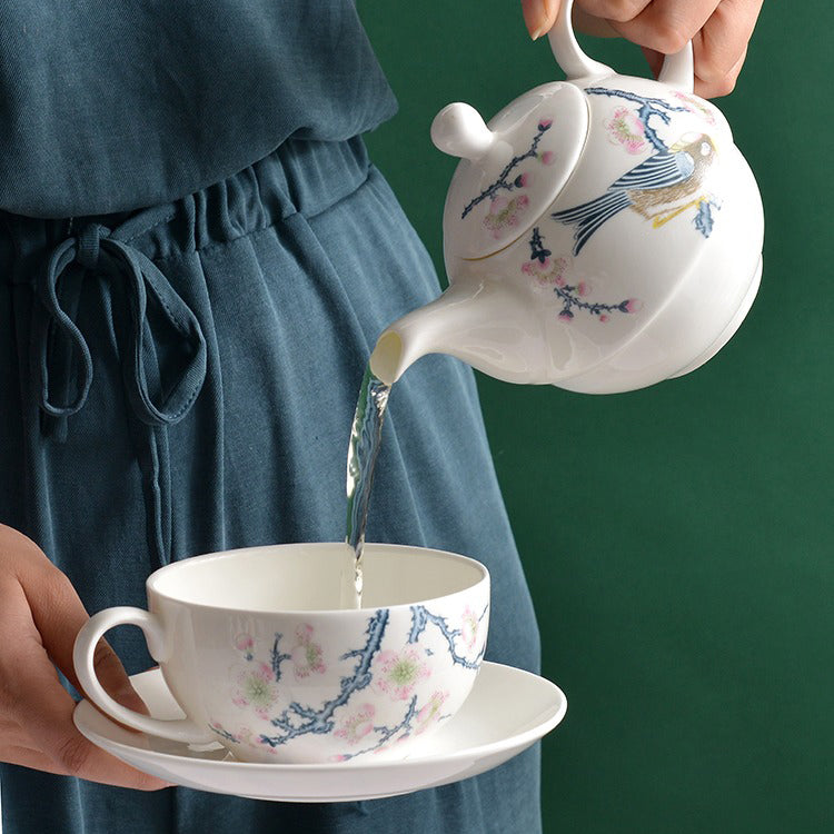 White Porcelain Tea Cup Set of 4 - Flat Gongfu Tea Cups